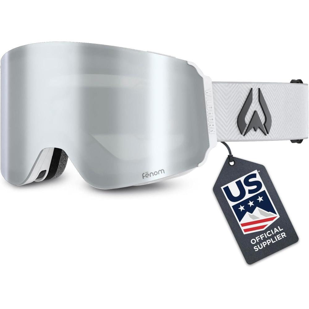 imageWildhorn Maxfield Pro Ski Goggles for Men amp Women Fenom Lens Technology AntiFog Interchangeable Lenses UV400Arcticwhitesilver