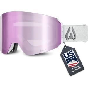 Wildhorn Maxfield Pro Ski Goggles for Men & Women – Fenom Lens Technology – Anti-Fog – Interchangeable Lenses – UV400(Arcticwhite-purplehaze)