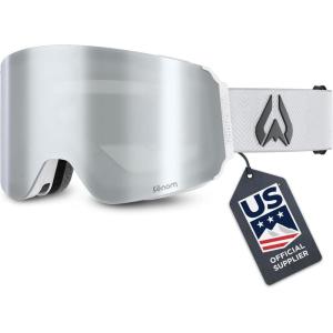 Wildhorn Maxfield Pro Ski Goggles for Men & Women – Fenom Lens Technology – Anti-Fog – Interchangeable Lenses – UV400(Arcticwhite-silver)